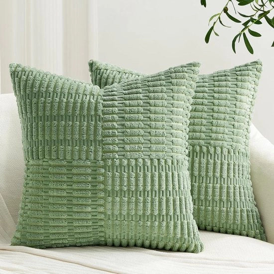 Set di 2 cuscini in corduroy saliegro 30 x 30 cm per divano e camera da letto - Cuscini decorativi per soggiorno e bambini - Cuscini decorativi boho per casa