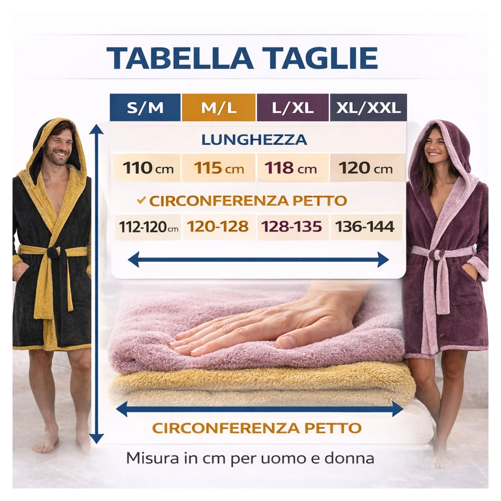 Selesi, Accappatoio 100% Cotone con Cappuccio Reversibile, Rosa