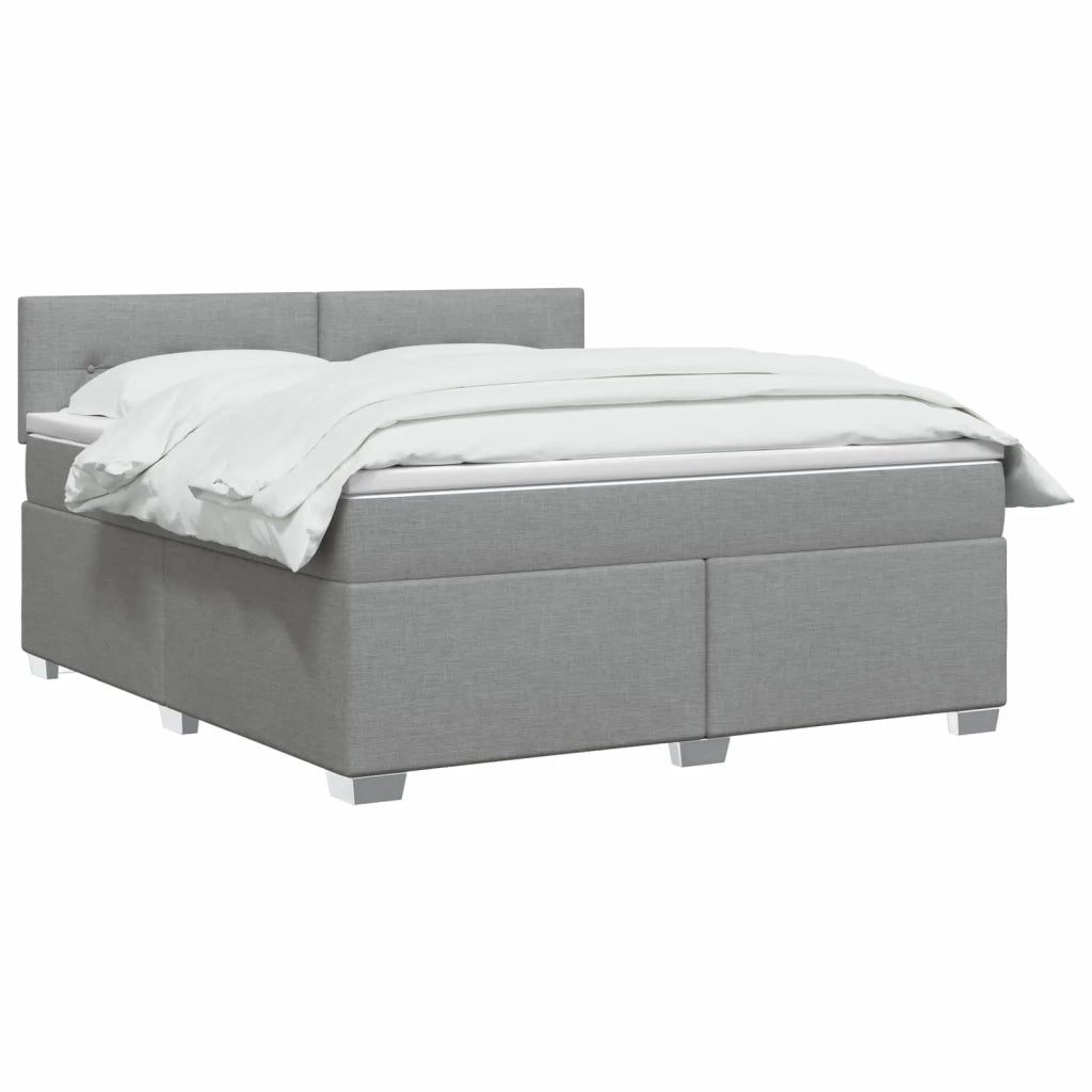 Letto con Box Spring, Materasso e LED Grigio Chiaro Tessuto 3452001