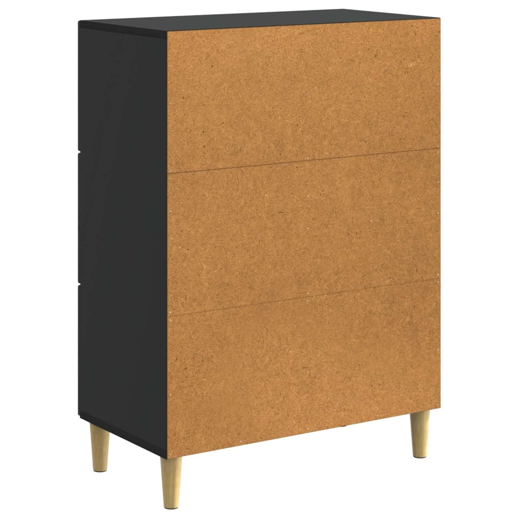 Credenza | Madia | Buffet da pranzo | Armadio da pranzo Nero 66 x 34,5 x 90 cm Legno ingegnerizzato