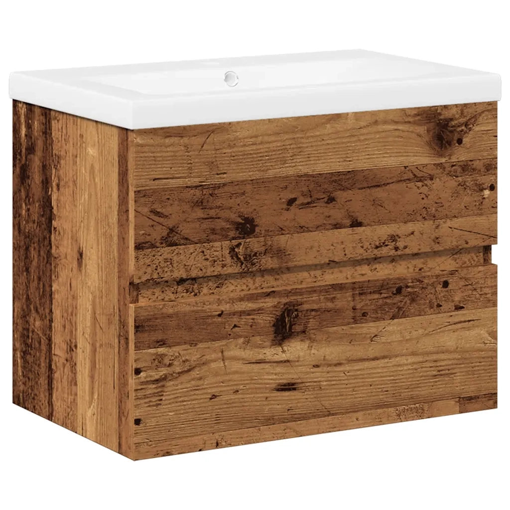 Mobile con Lavabo Integrato Legno Antico 3328921