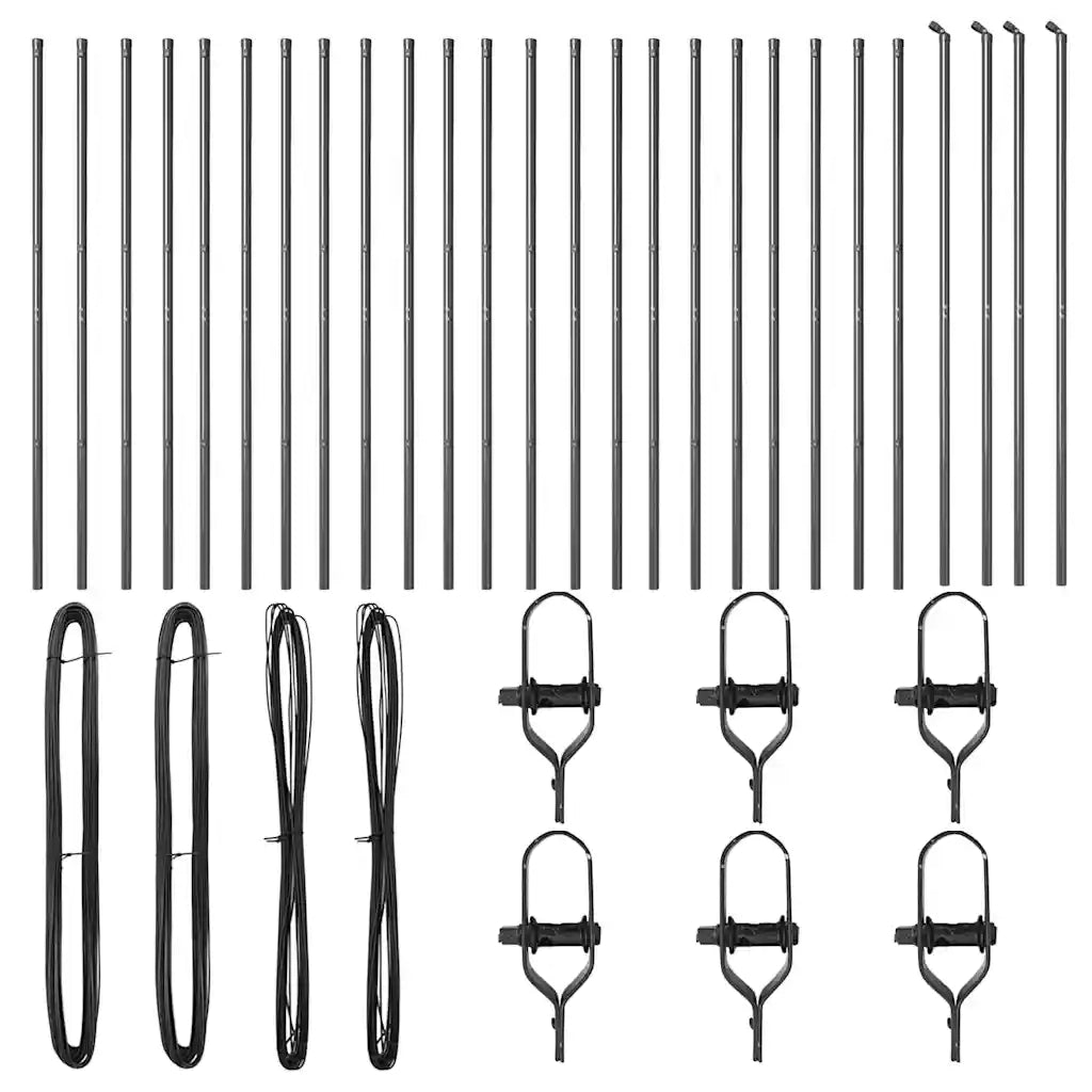 Palo della recinzione 26 pcs Grigio 3,2 x 3,2 x 150 cm