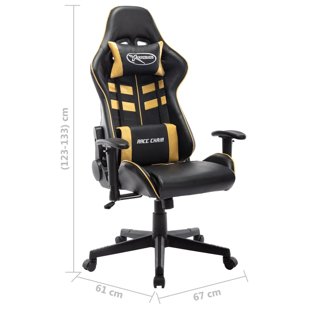 Sedia da Gaming | Sedia da e-sports Nera e Oro in Similpelle