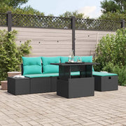 Set Divano da Giardino 6 pz Nero polyrattan 3361205
