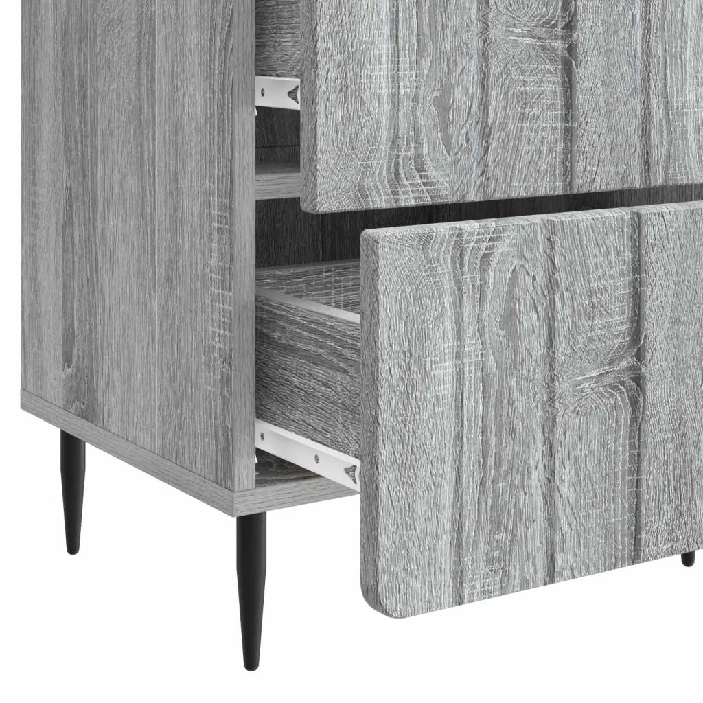 Comodino | Armadio da Notte | Mobiletto da notte con cassetto Grigio Sonoma 43 x 34,5 x 49,5 cm