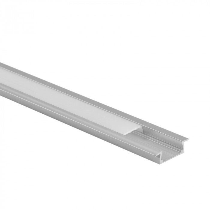 Profilo LED P02 incasso anodizzato diffusore opale 2m EcoLight