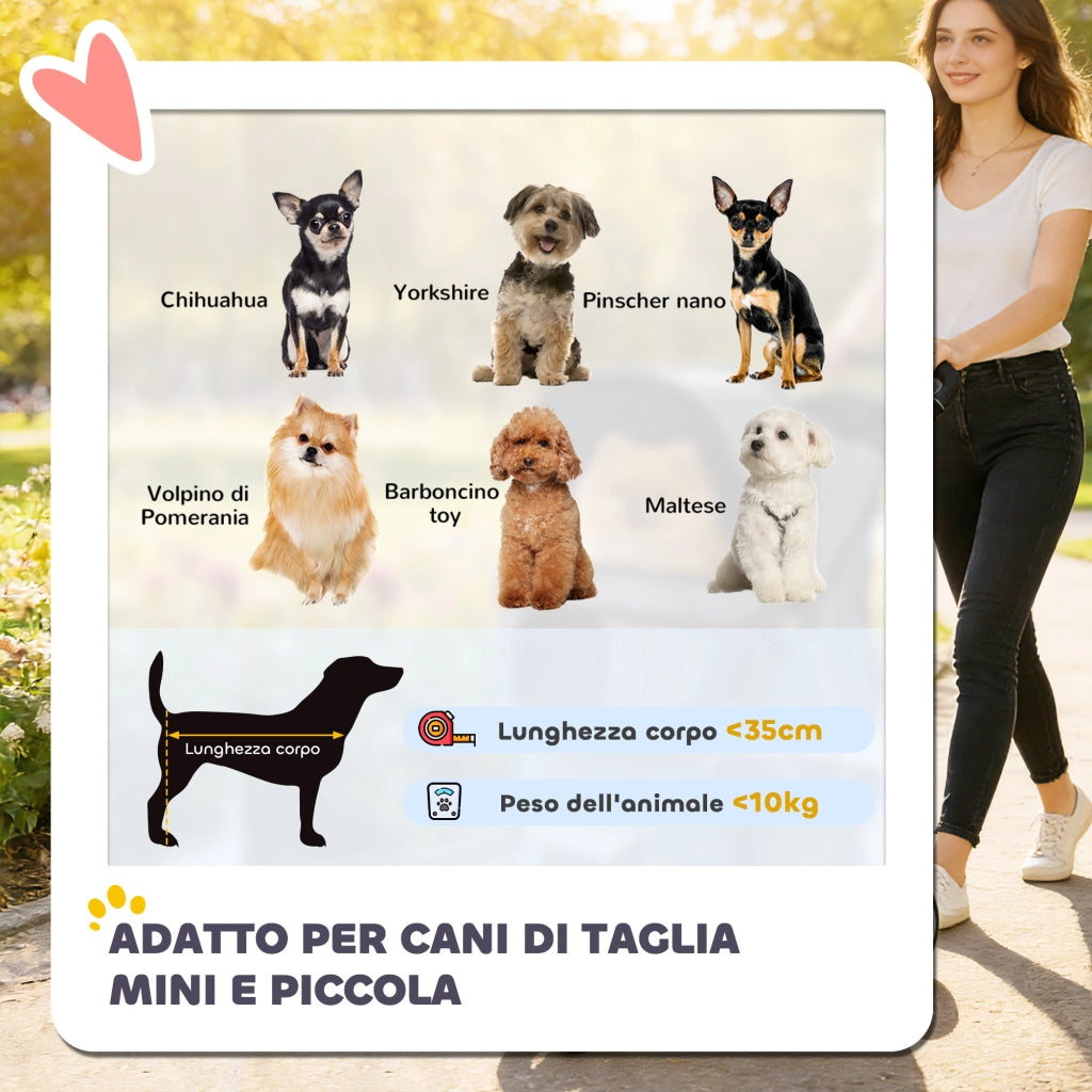 Passeggino per Cani Carrozzina per Cani Gatti Pieghevole Fino a 10kg, Blu