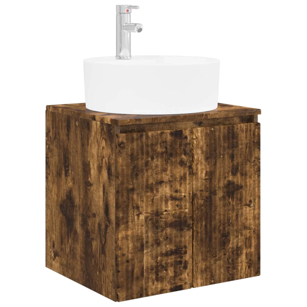 Set di Armadi da Bagno 5 pz Rovere Fumo Legno ingegnerizzato 3406451