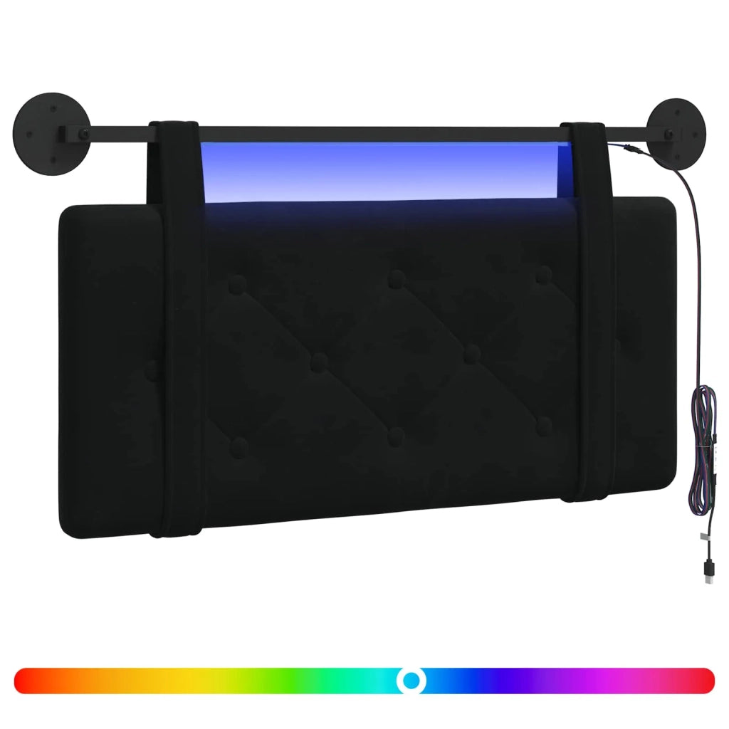 Testiera sospesa Con luce LED Nero Velluto 3424089