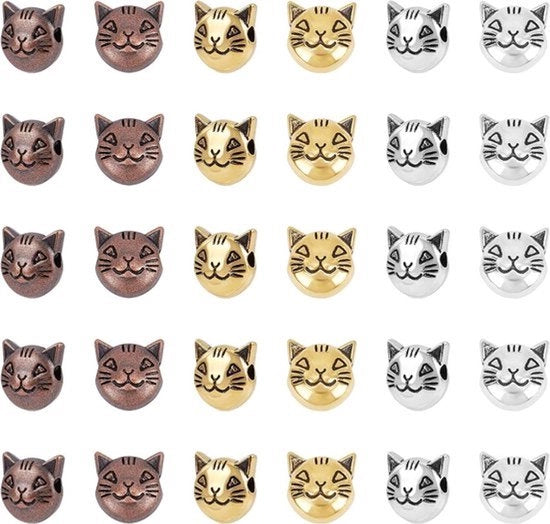 Collana per gatti a distanza - Spaziatori per gatti - 3 Colori - Collane per gatti tibetani - Collane per gatti a forma di testa - Gattini - Orecchini - Bracciali - Collane per collo - Accessori per gatti
