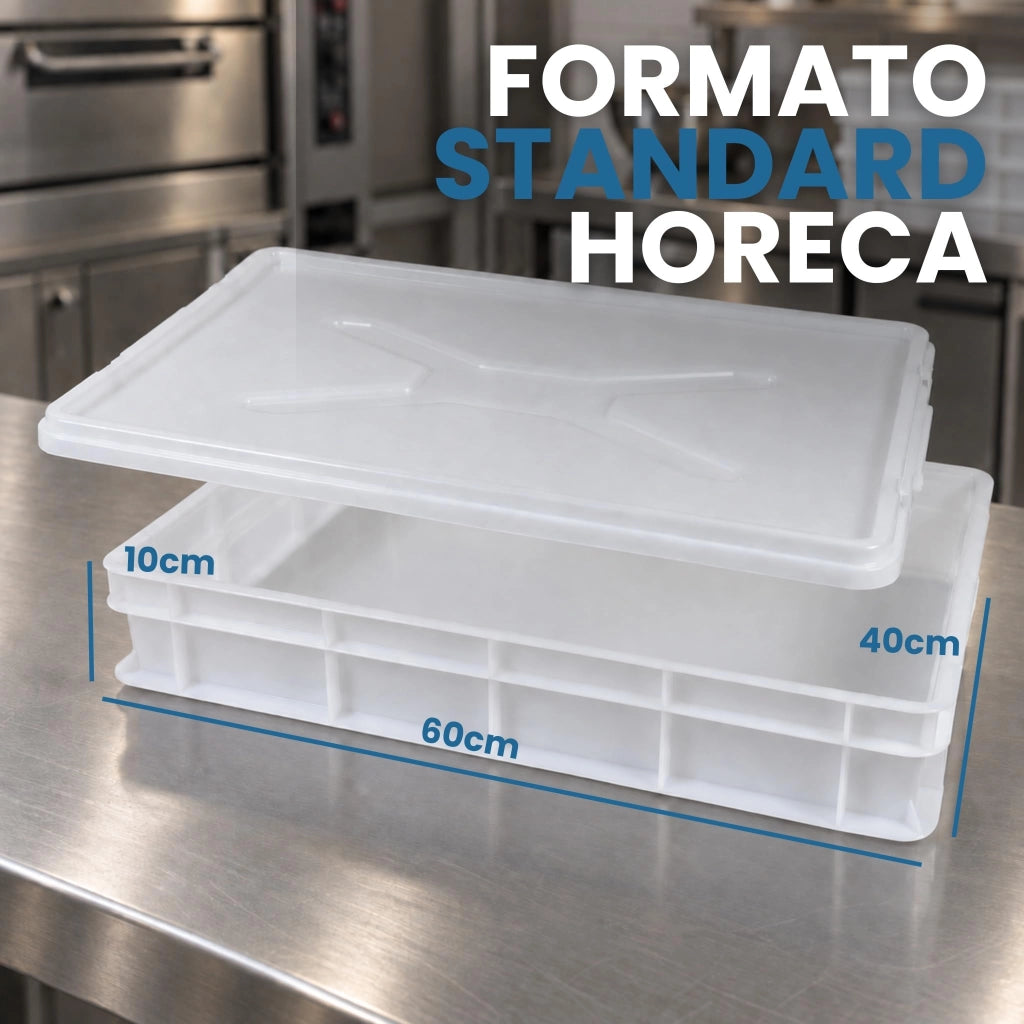 Cassetta Lievitazione Pizza 60x40x10 HORECA, 1 Box + 1 Coperchio