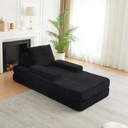 Divano letto in corda ¨C Minimal ¨C 210 cm, con 2 cuscini e schienali regolabili, grigio