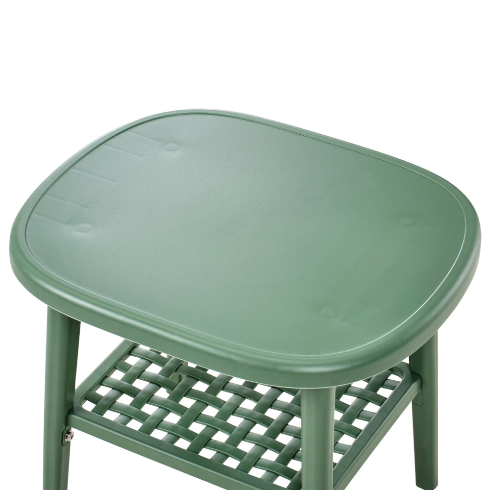Set bar bistrot da giardino per esterni Tavolo e sedie basse Materiale sintetico verde