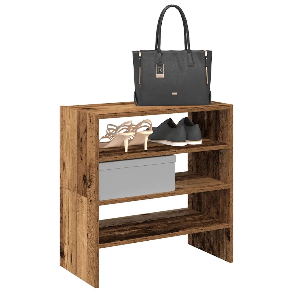 Scarpiere 2 pz | Mobile per scarpe Impilabili Legno Antico 60x30x30,5 cm