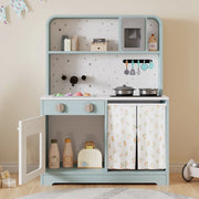 Desviae Cucina giocattolo per bambini con microonde, lavello e accessori blu in MDF e plastica 60 × 29 × 81 cm dai 3 anni