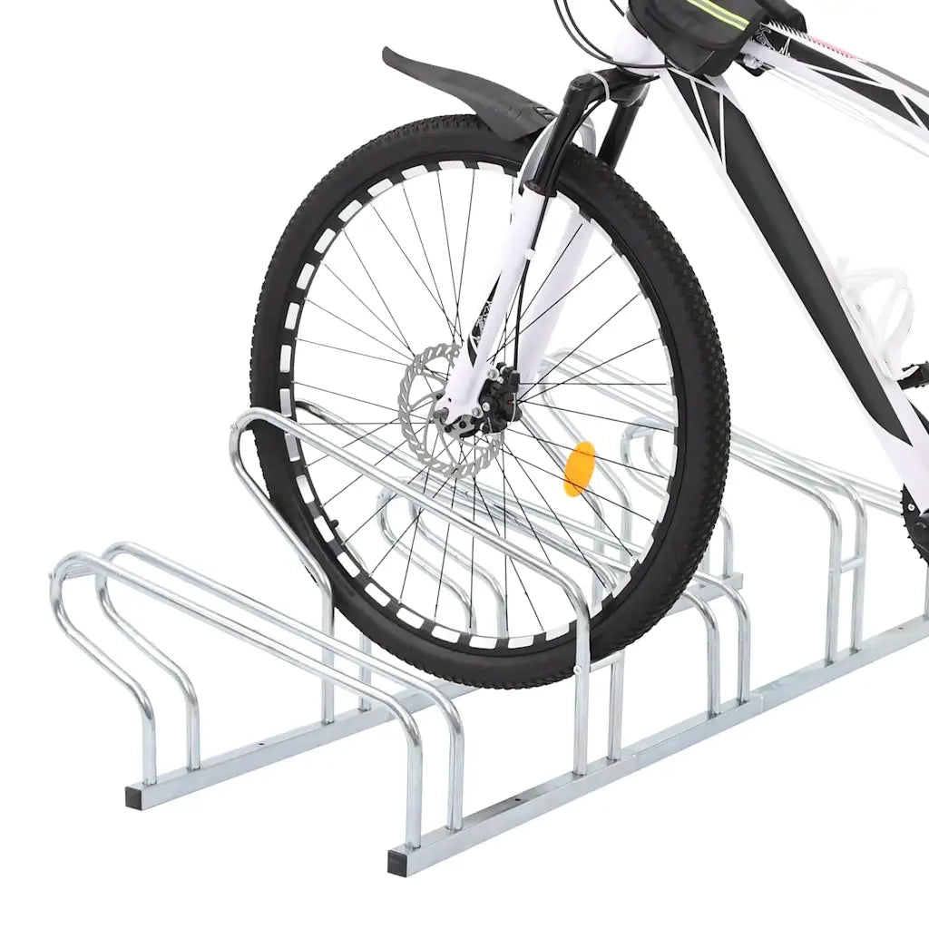 Supporto per 5 Bici da Pavimento Autoportante Acciaio Zincato 4005576