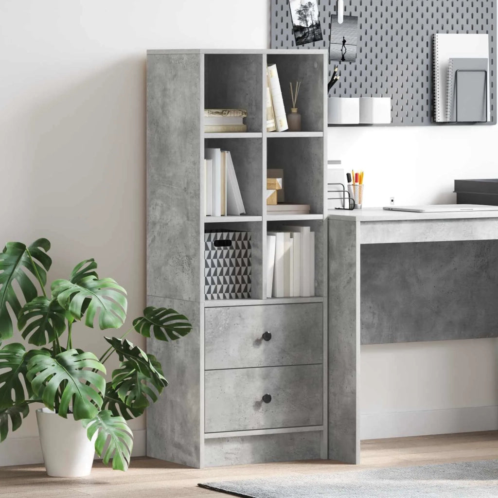 Credenza | Madia | Buffet da pranzo | Armadio da pranzo con cassetto Grigio cemento 45,5 x 34 x 127 cm