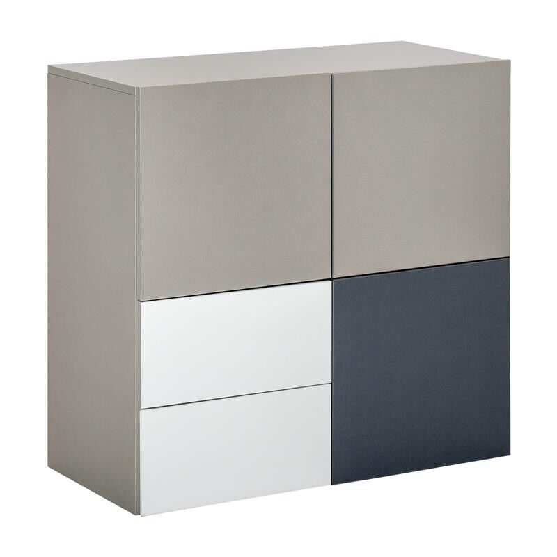 ARMADIETTO MULTIUSO CON 2 CASSETTI E 2 ANTE MULTICOLOR 80 X 38 X 80 CM
