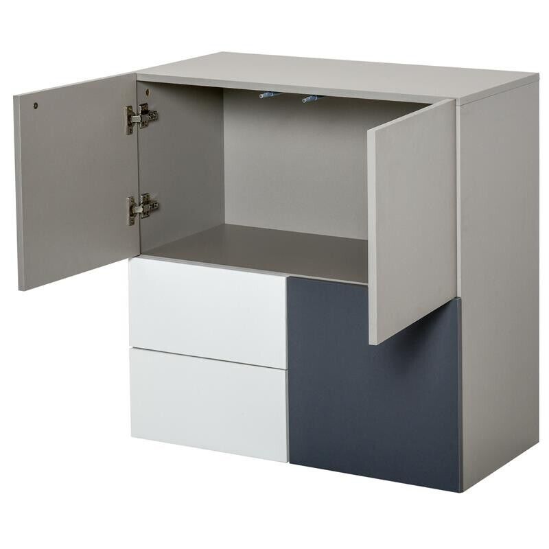 ARMADIETTO MULTIUSO CON 2 CASSETTI E 2 ANTE MULTICOLOR 80 X 38 X 80 CM