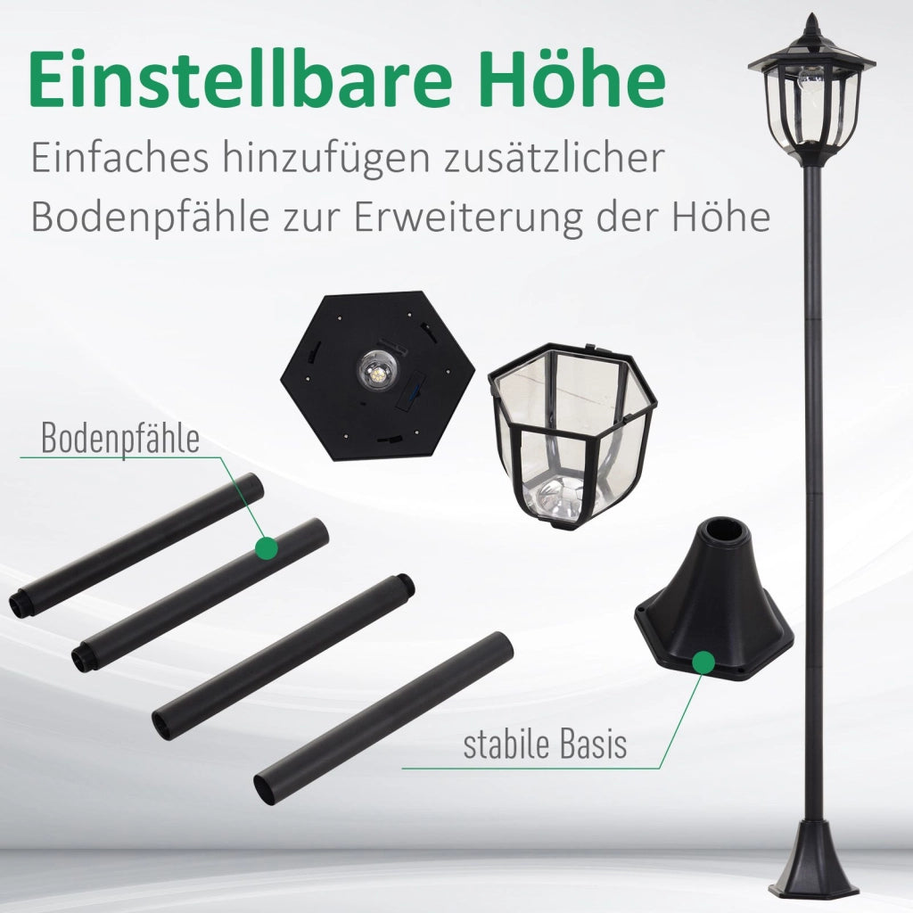 LAMPADA SOLARE LED da esterno in plastica nera IP44