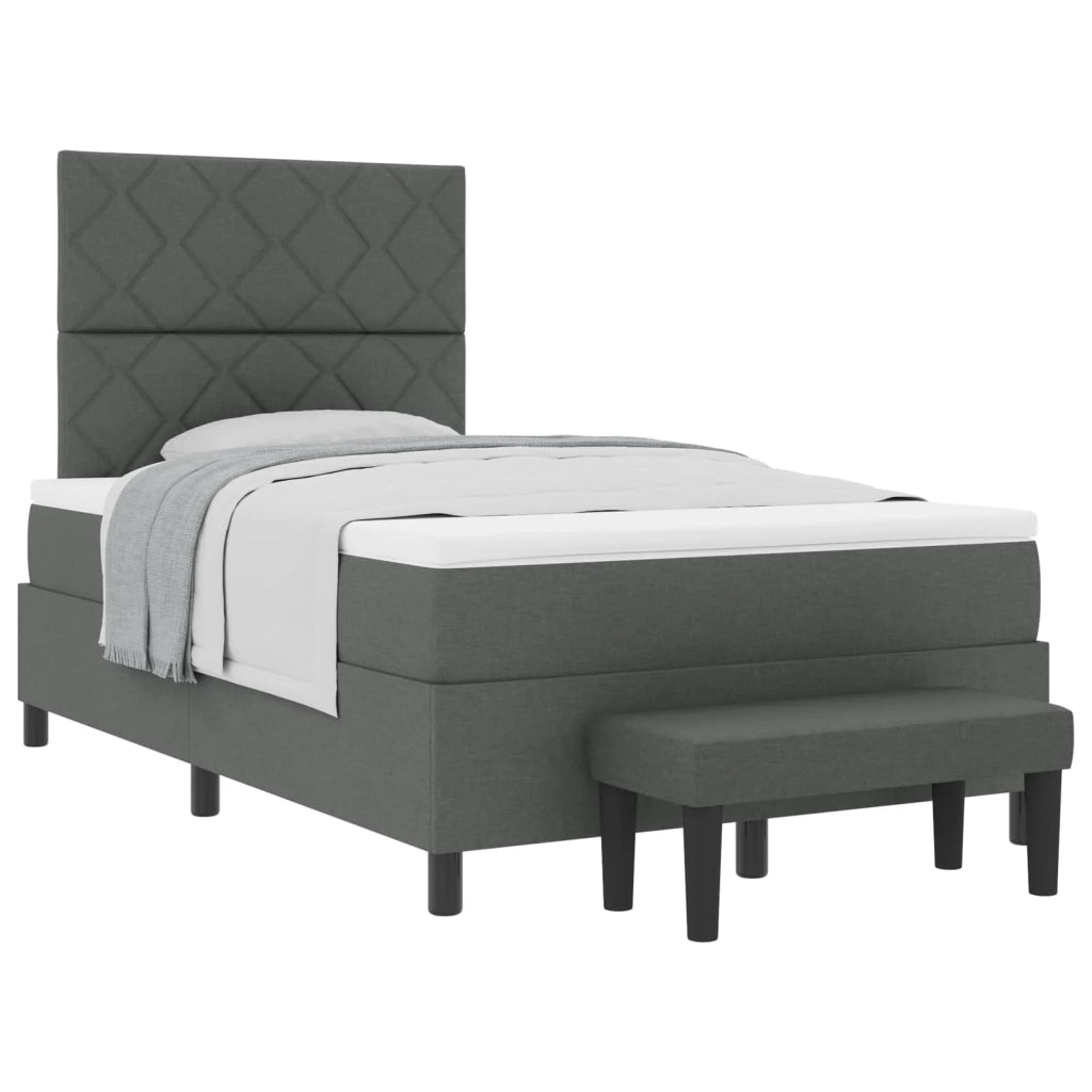 Letto a molle con materasso Grigio scuro 120 x 200 cm Tessuto 3344136
