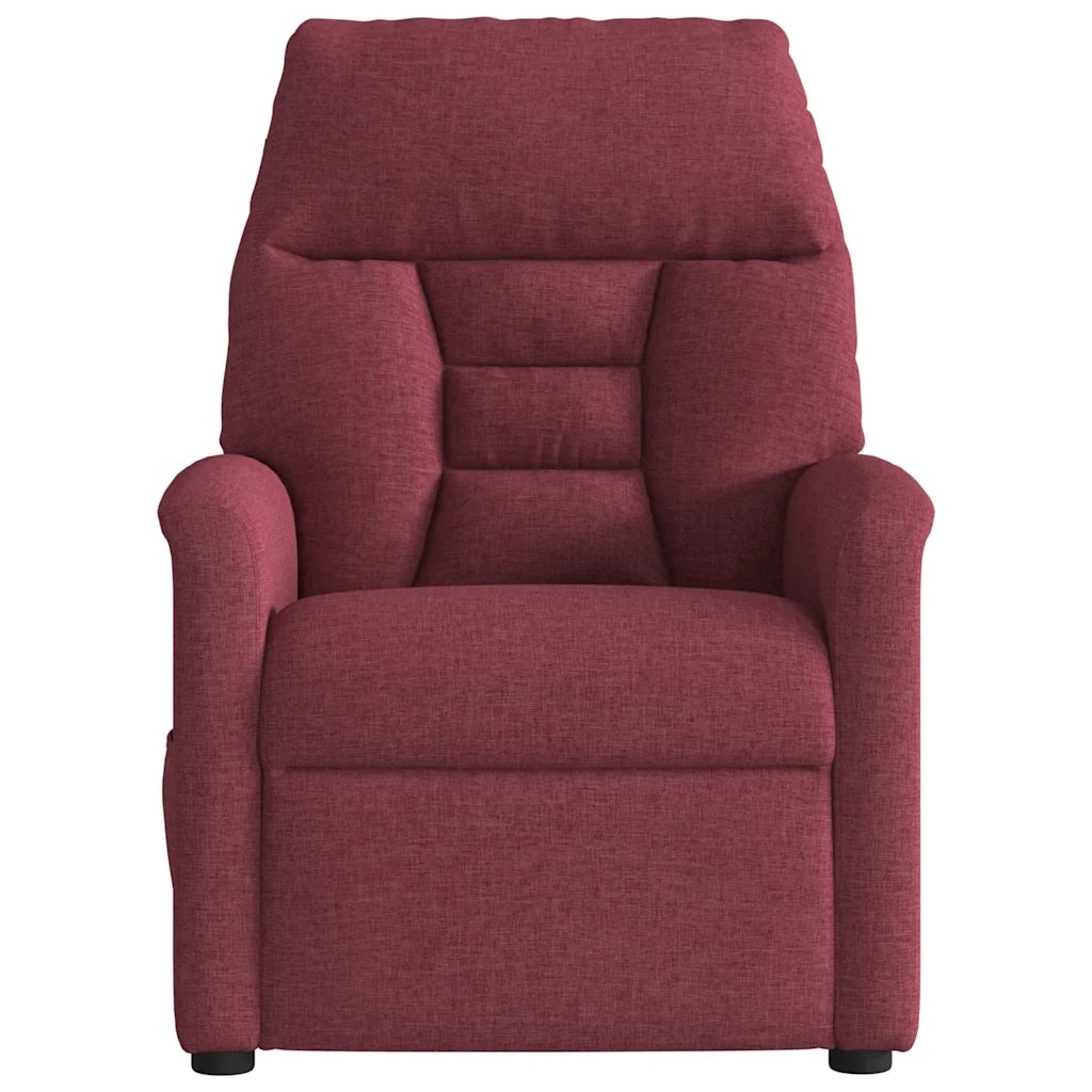 Poltrona Massaggiante Reclinabile Rosso Vino in Tessuto 4015555