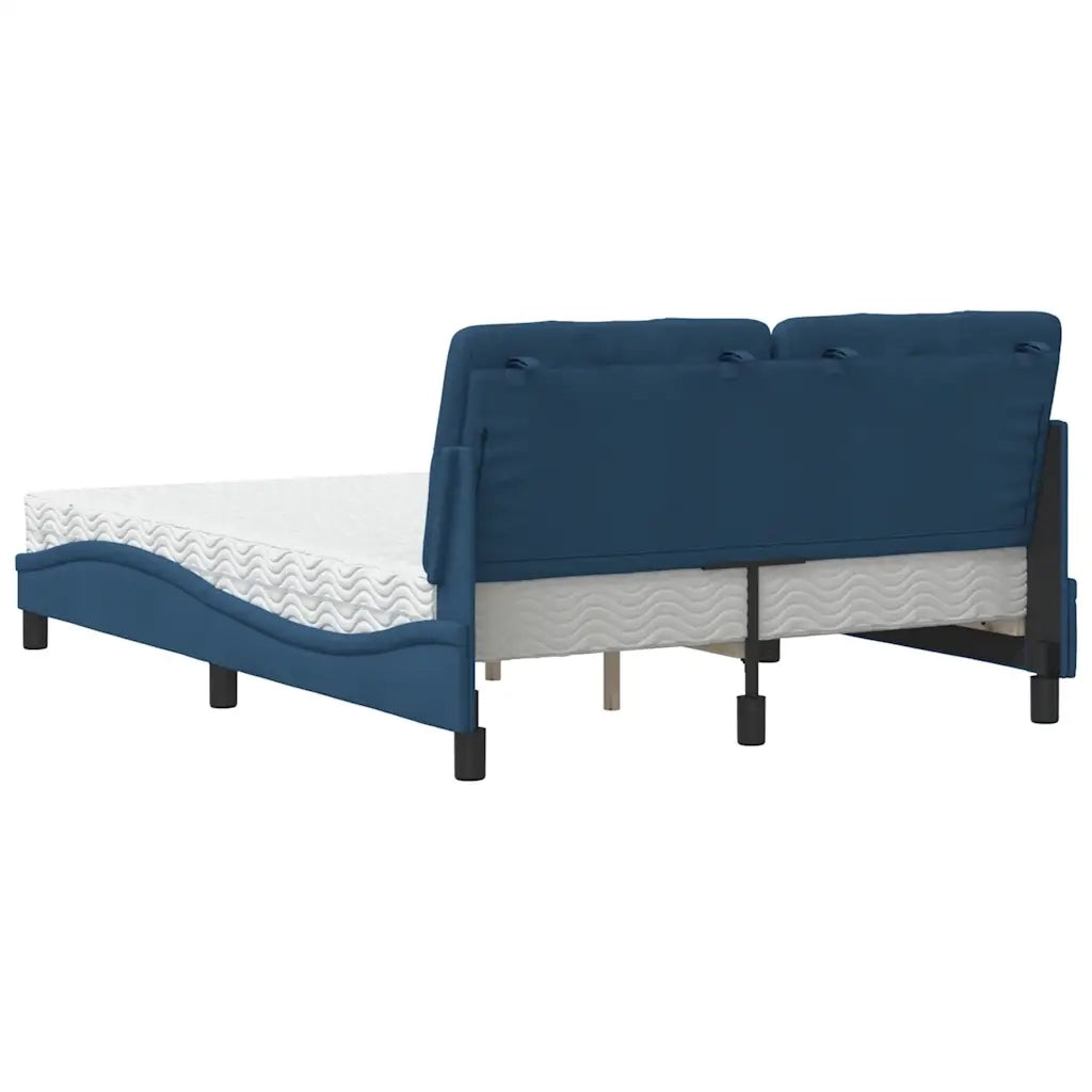 Letto con Materasso Blu 120x200 cm in Tessuto