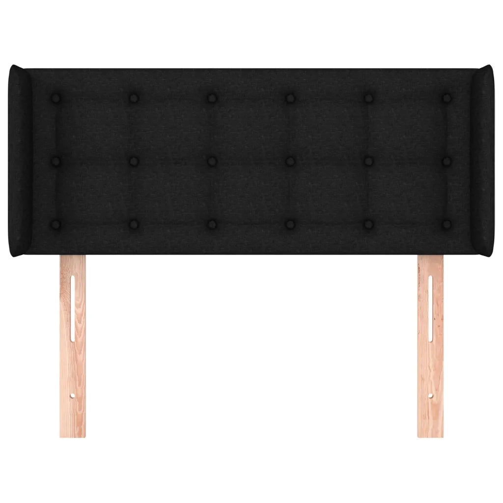 Testiera ad Orecchio Nera 93x16x78/88 cm in Tessuto 3119186