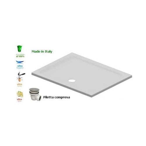 Piatto doccia flat in resina alto 3cm (rettangolare) - Misura: 72 x 90 x 3h 