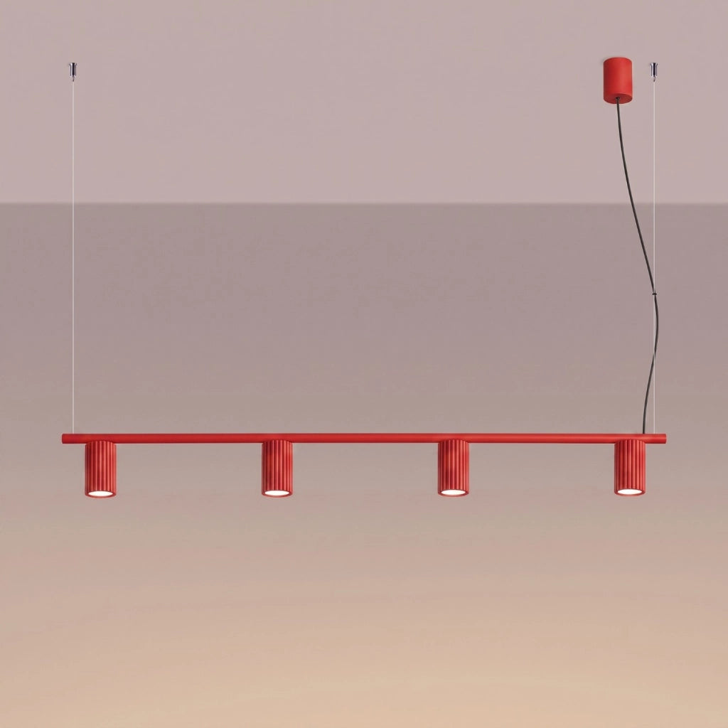 Lampadario KARBON 4 rosso