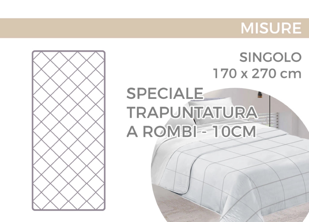 Trapuntino Piumino Estivo Primaverile 100gr/mq Leggero Disegno Padel - Singolo - Beige