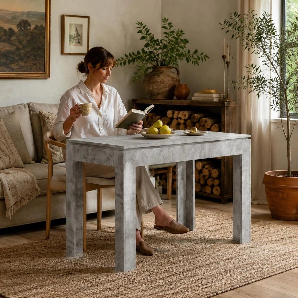 Dining Table, Concrete Grey, 120x60x76 Cm, Wood-based Material