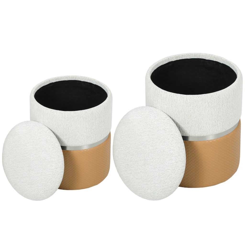 Puff con contenitore ¨C zephmum ¨C marrone e crema