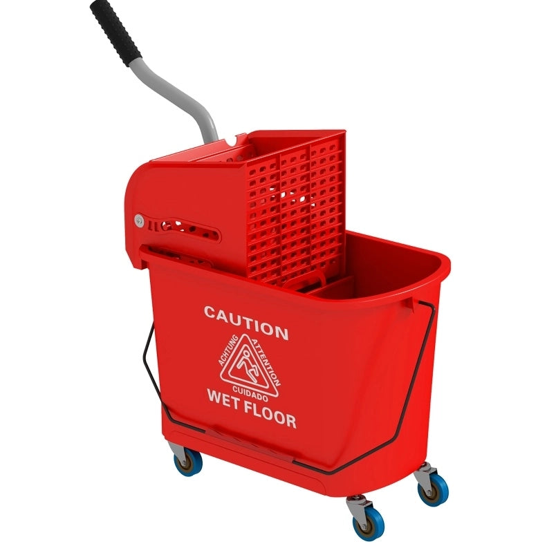Secchio mocio 60x27x70,5 cm in plastica rosso con strizzatore –