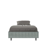 Letto Sommier imbottito 1 piazza e mezza 120x200 cm tessuto Aragona Azelia - Senza rete,Azzurro