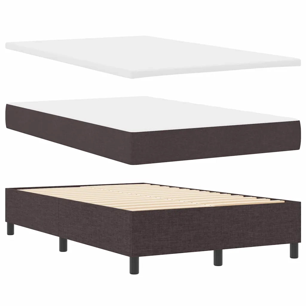 Letto a molle con materasso Marrone Scuro 120 x 190 cm Tessuto