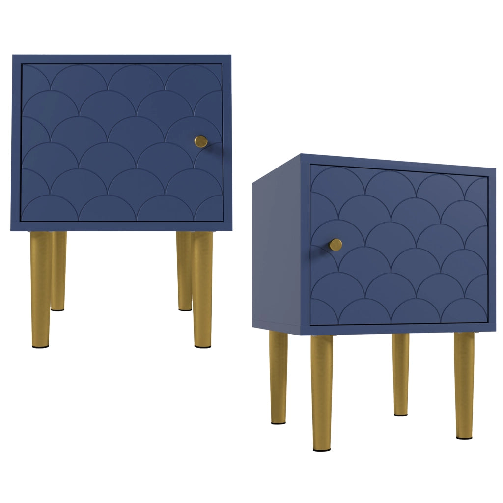 Set di 2 comodini ¨C Minimal ¨C blu 51x35x35 cm