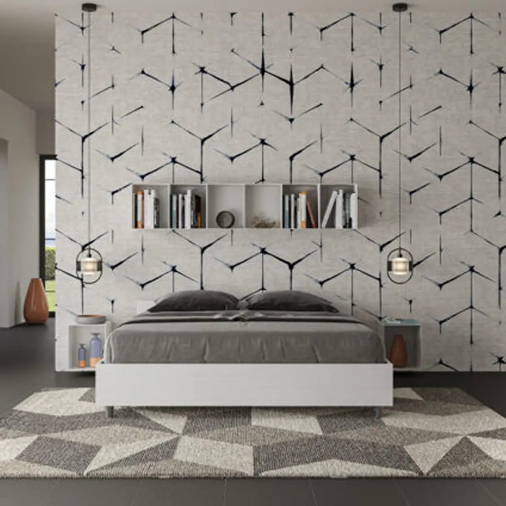 Letto matrimoniale contenitore 160x190 bianco frassino Nuamo