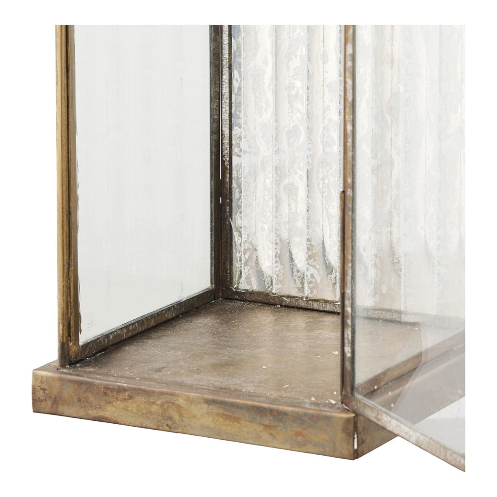 Lanterna Herslev, Ottone, Vetro, 12x12x60 cm