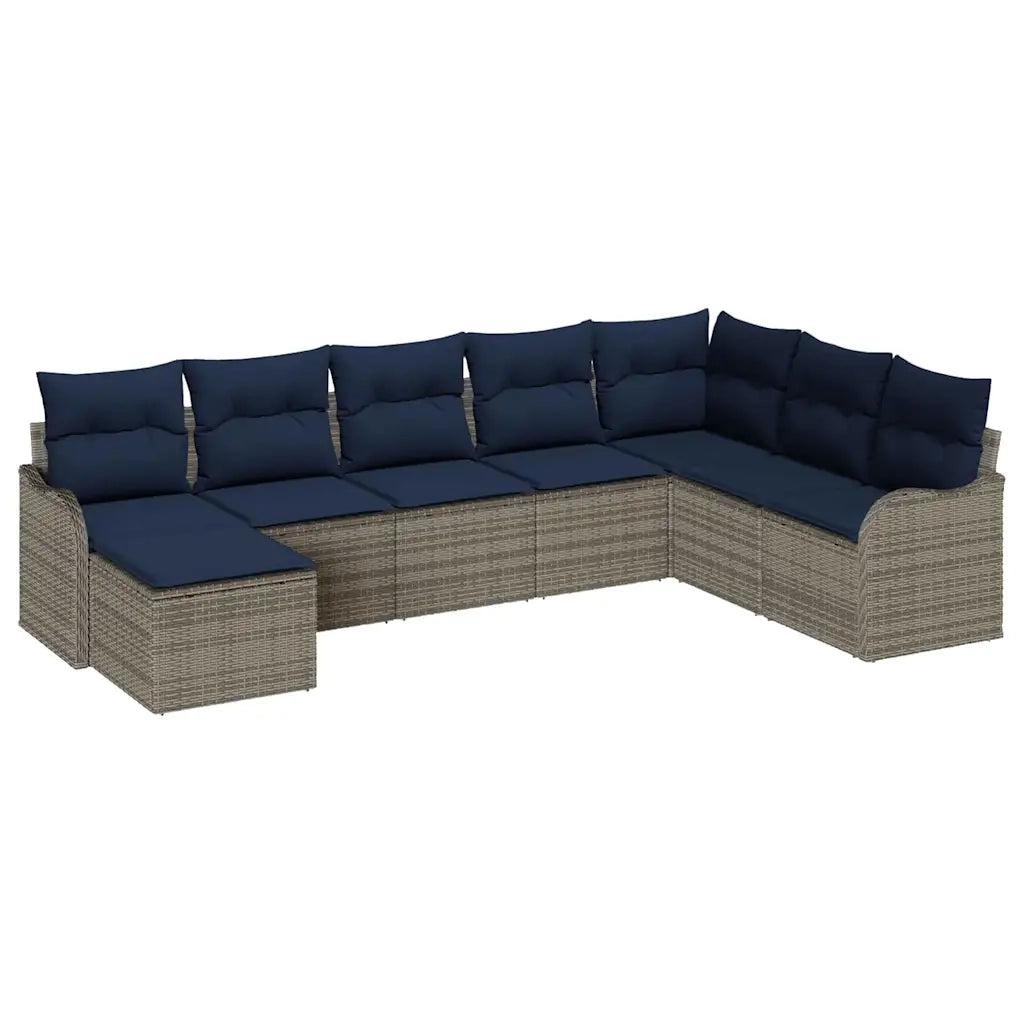 Set Divano da Giardino Grigio polyrattan 3345825