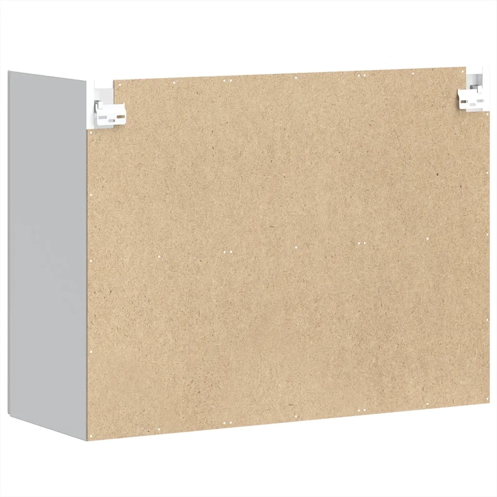 Pensile da Cucina con Porta in Vetro Kalmar Bianco Truciolato 853607