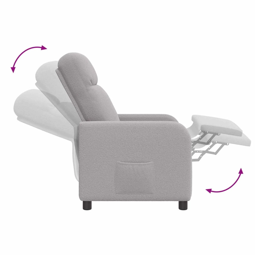 Poltrona Massaggiante Grigio Chiaro Bouclé 42034951