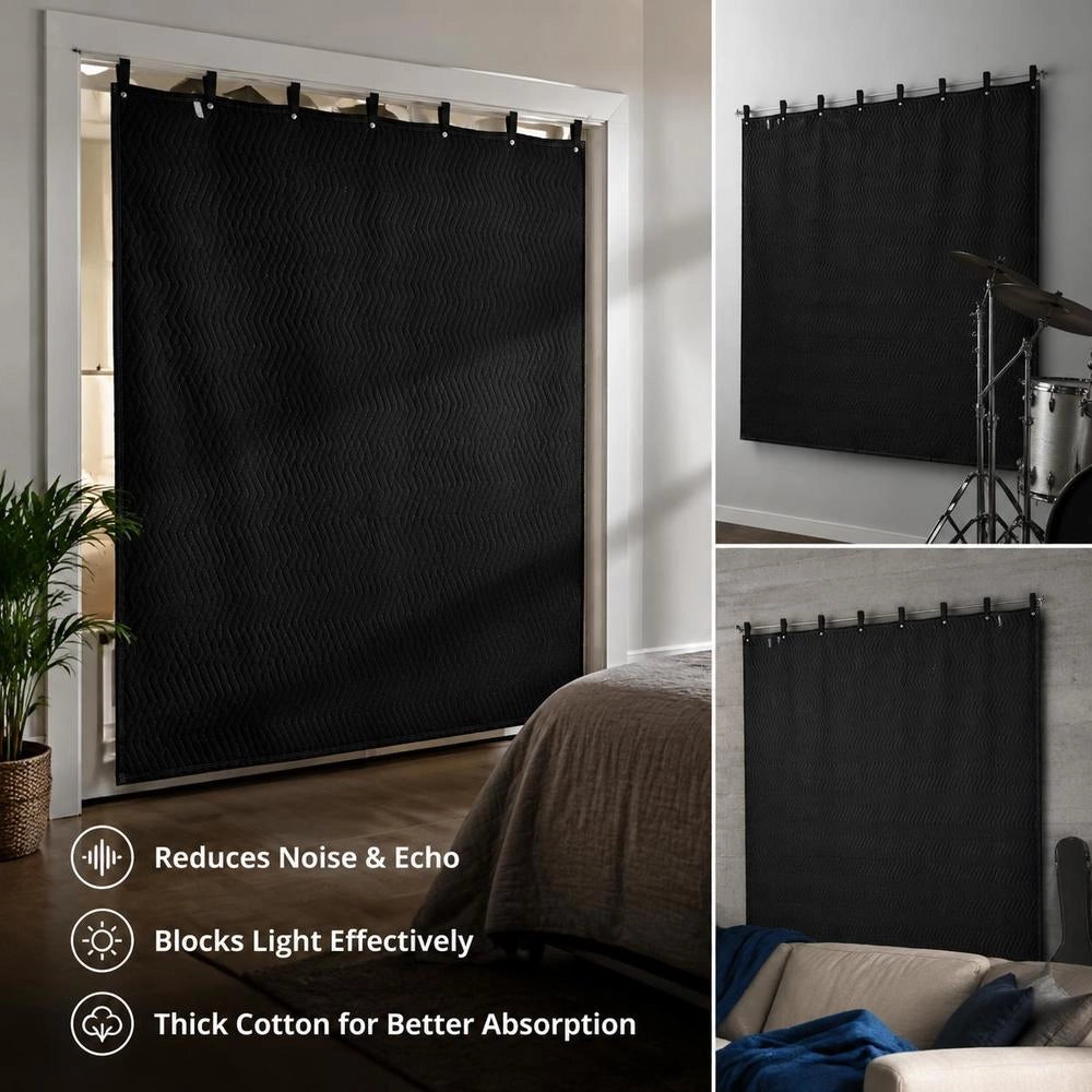 2-pack Soundproof Ceiling, Sound-absorbing Ceiling, 2438x2032 Mm, Extra Large Acoustic Ceiling With Eyelets, Studio Eyelet Ceiling With Cotton Filling, For Windows, Doors, Light Blocking, Music Recordings