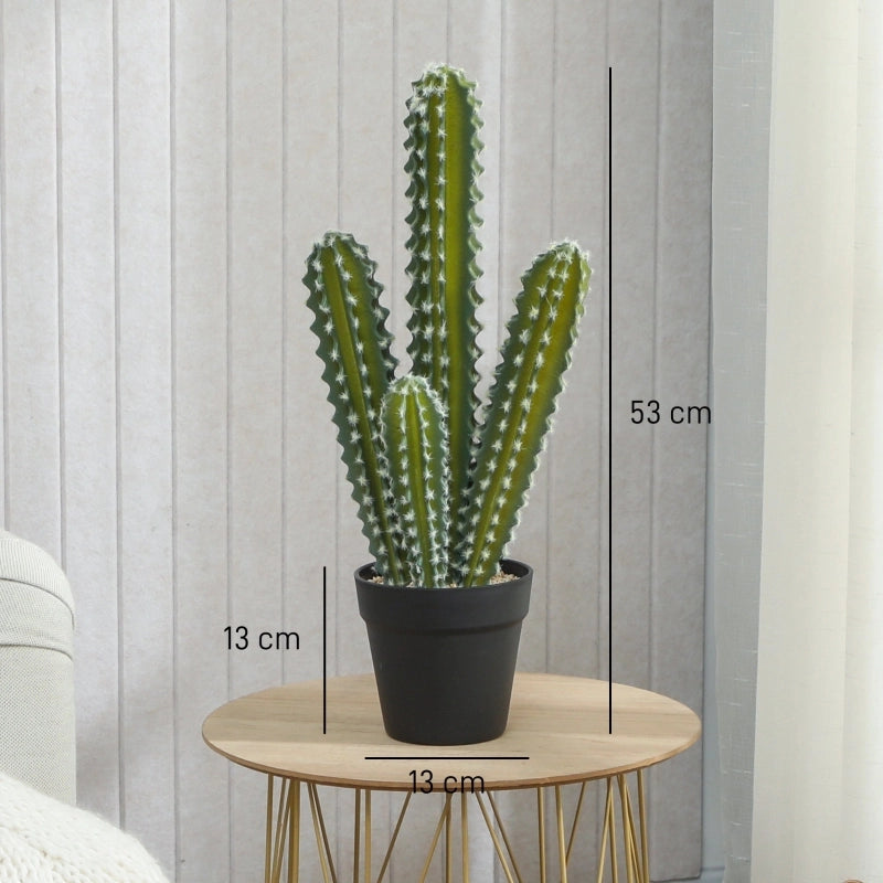 Cactus artificiale in vaso decorativo verde in plastica per soggiorno ufficio e ingresso Ø 13 × 53 H cm