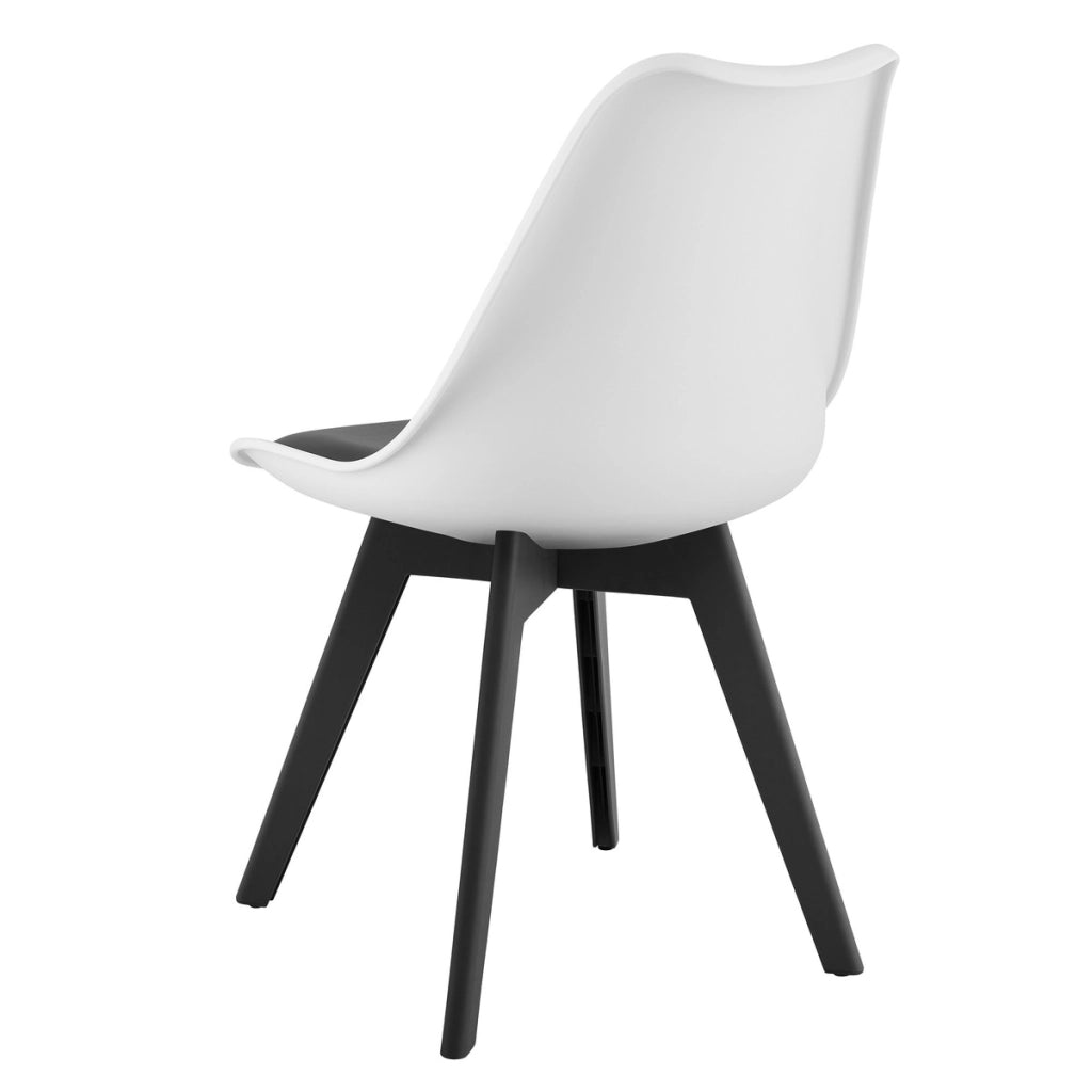 Sedia Mark Bianco e Nero con Cuscino in Ecopelle