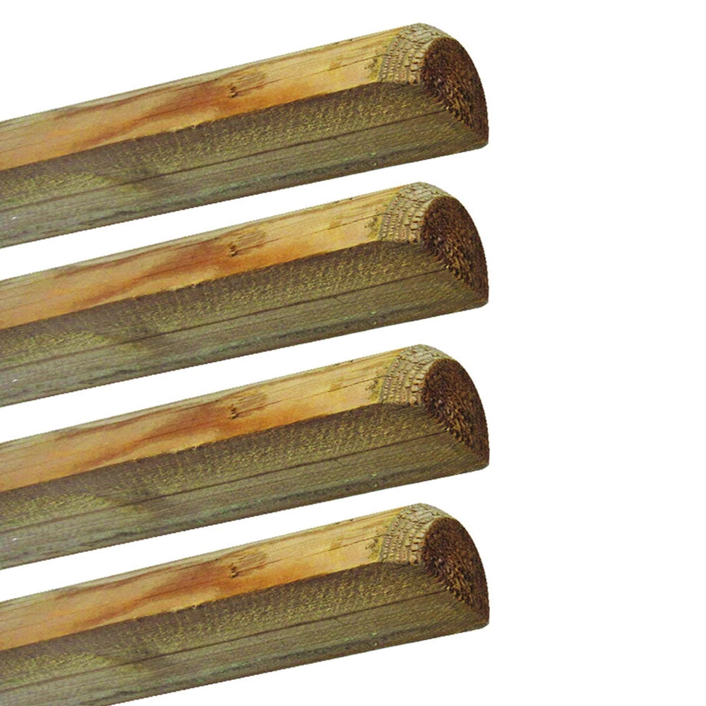 Mezzo Palo in Legno per Recinzioni Tondo senza Punta Giardino 4 Pz Formato: Ø 8 - H 250
