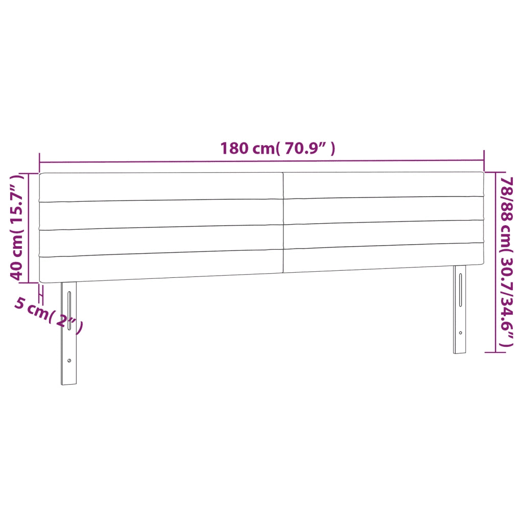Testiera a LED Grigio Scuro 180x5x78/88 cm in Tessuto 3121767