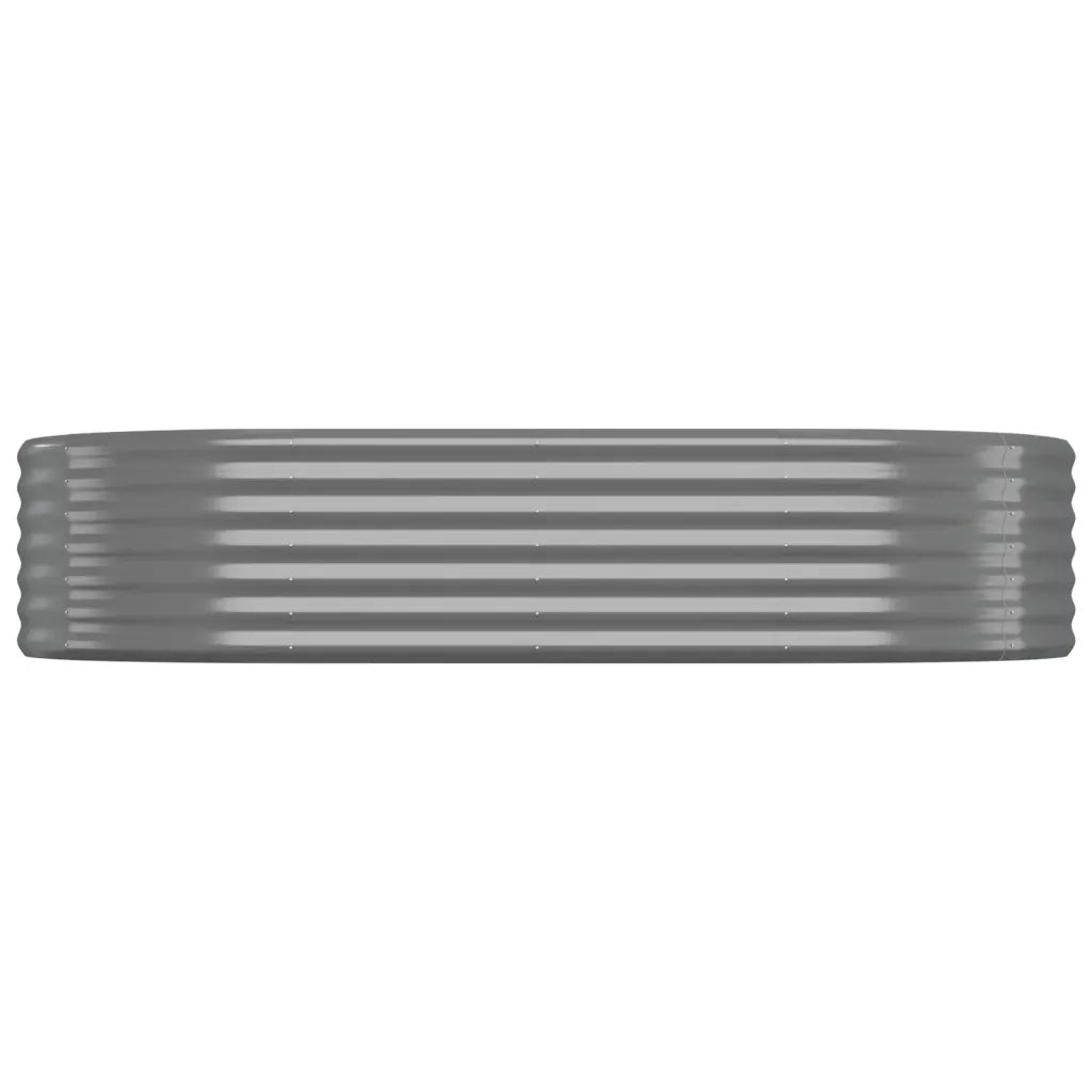 Aiuola ovale rialzata 175 x 100 x 36 cm pratica e resistente alle intemperie realizzata in acciaio zincato grigio 02_0046576