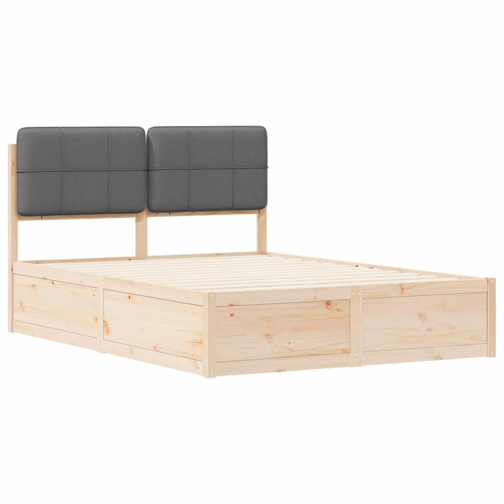 Letto con Testiera Rivestita Grigio scuro 150 x 200 cm