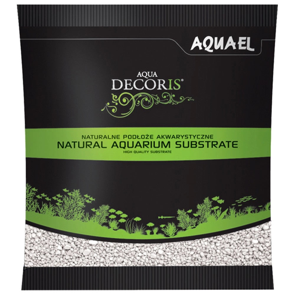 Aquael Decoris Gravel 2-3mm 1Kg - Ghiaia decorativa per acqua dolce-Vari colori Colore: Bianco